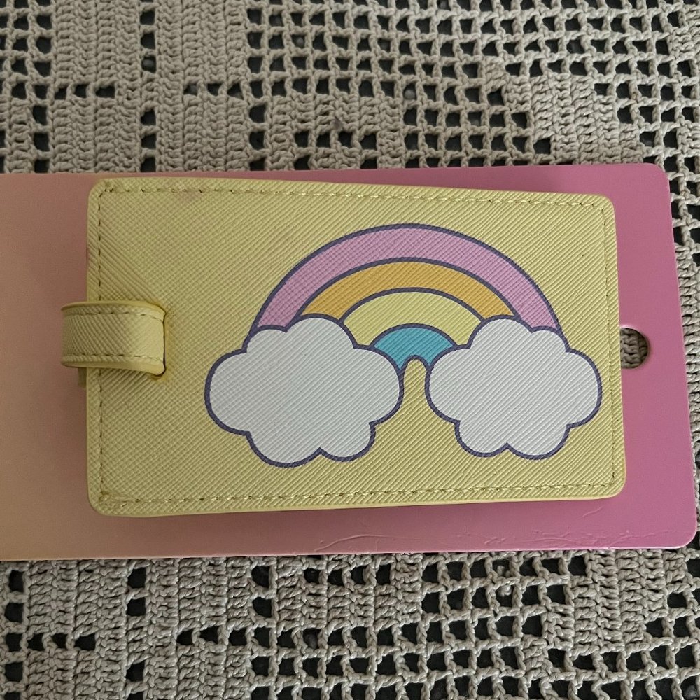 NEW with tags Stoney Clover Lane x Target luggage tag yellow rainbow rare